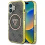 Guess IML Metal Glitter 4G Circle Triangle MagSafe Case iPhone 16 (ruskea)