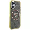 Guess IML Metal Glitter 4G Circle Triangle MagSafe Case iPhone 16 (ruskea)
