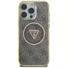 Guess IML Metal Glitter 4G Circle Triangle MagSafe Case iPhone 16 Pro (ruskea)