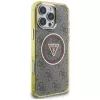 Guess IML Metal Glitter 4G Circle Triangle MagSafe Case iPhone 16 Pro (ruskea)