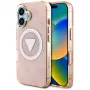 Guess IML Metal Glitter 4G Circle Triangle MagSafe Case iPhone 16 (pinkki)