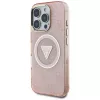 Guess IML Metal Glitter 4G Circle Triangle MagSafe Case Apple iPhone 16 Pro Max (pinkki)