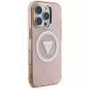 Guess IML Metal Glitter 4G Circle Triangle MagSafe Case Apple iPhone 16 Pro Max (pinkki)