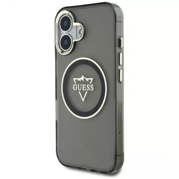 Guess IML Metal Mountain Logo MagSafe Case iPhone 16 (musta)