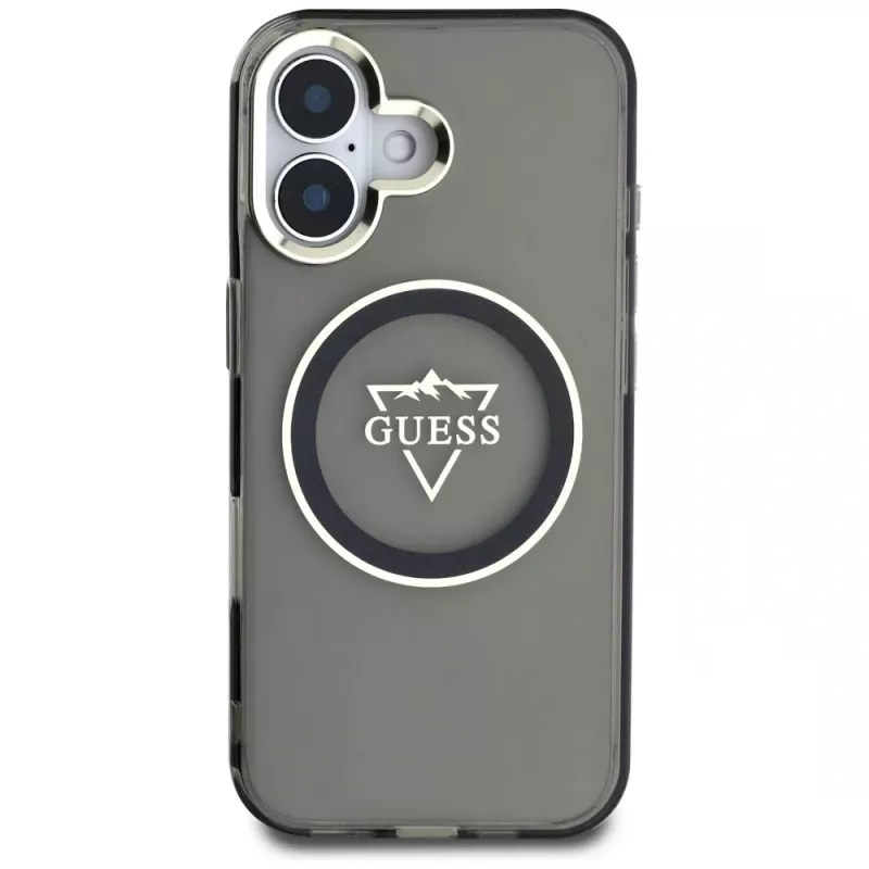 Guess IML Metal Mountain Logo MagSafe Case iPhone 16 (musta)