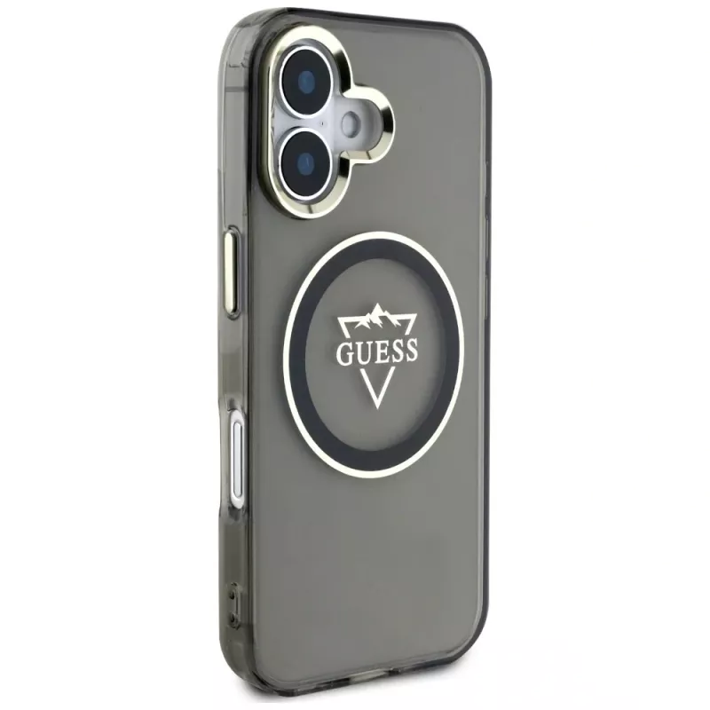 Guess IML Metal Mountain Logo MagSafe Case iPhone 16 (musta)