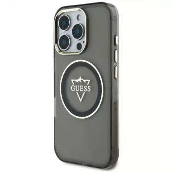 Guess IML Metal Mountain Logo MagSafe Case iPhone 16 Pro (musta)