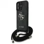 Guess 4G Big Logo Cord Strap Crossbody Case iPhone 16, musta