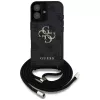 Guess 4G Big Logo Cord Strap Crossbody Case iPhone 16, musta