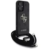 Guess 4G Big Logo Cord Strap Crossbody Case iPhone 16, musta