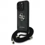 Guess 4G Big Logo Cord Strap Crossbody Case iPhone 16 Pro (musta)