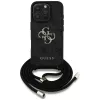 Guess 4G Big Logo Cord Strap Crossbody Case iPhone 16 Pro Max, musta