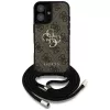 Guess 4G Big Logo Cord Strap Crossbody Case iPhone 16 Plus, ruskea