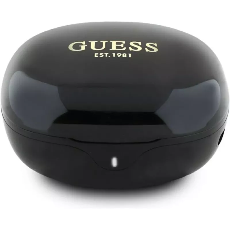 Guess Flat Classic Logo Electroplated TWS -nappikuulokkeet ja latauskotelo (musta)