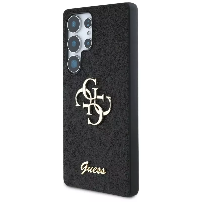 Guess Fixed Glitter Big 4G Metal Logo -kotelo Samsung Galaxy S25 Ultralle (musta)