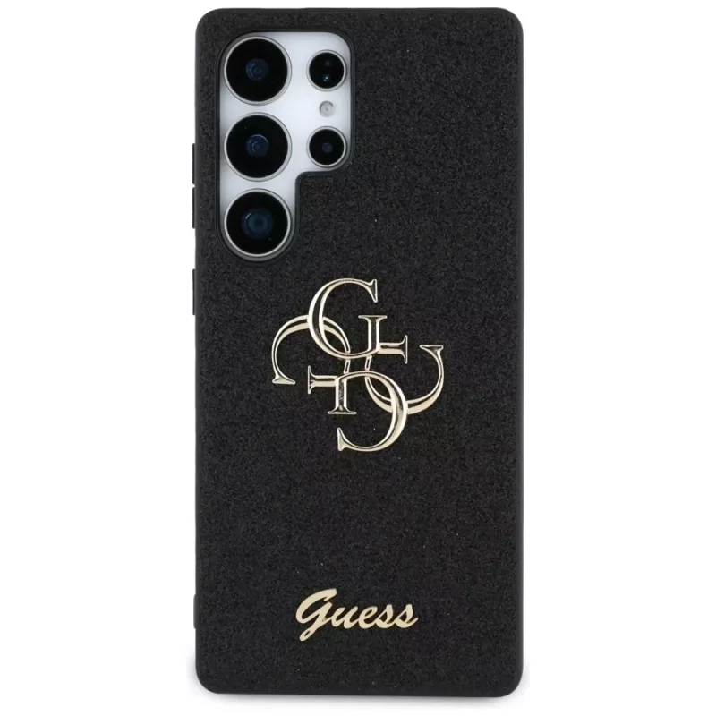 Guess Fixed Glitter Big 4G Metal Logo -kotelo Samsung Galaxy S25 Ultralle (musta)
