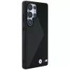 BMW Leather Oversized Stripes MagSafe -kotelo Samsung Galaxy S25 Ultralle, musta