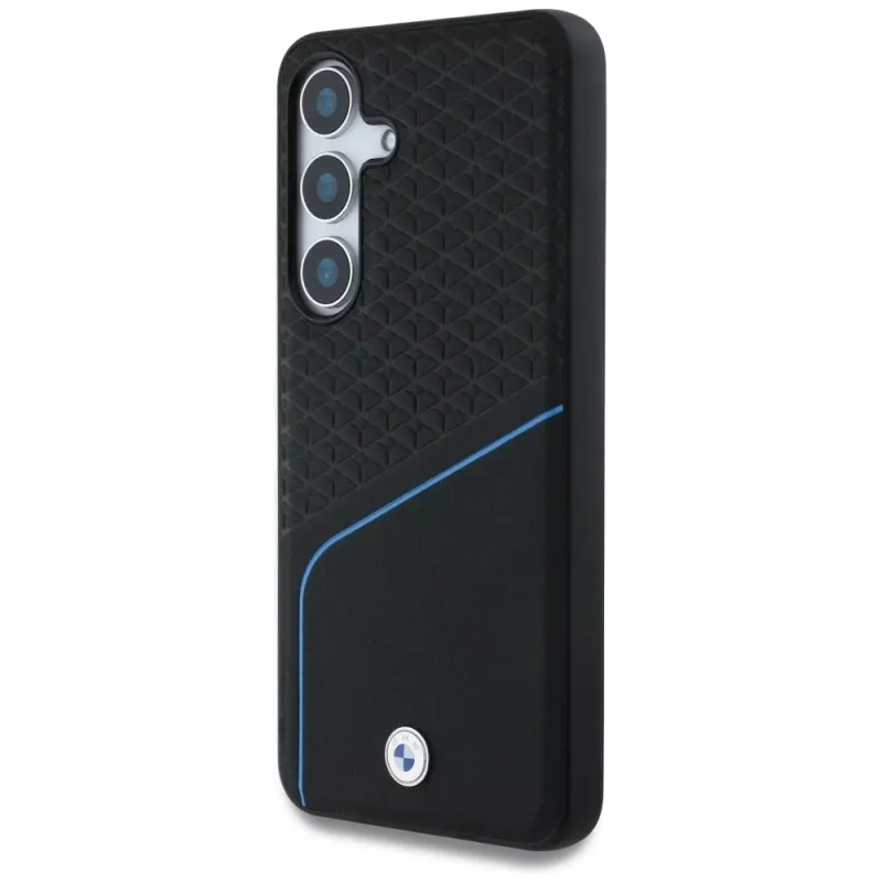BMW Leather Textured and Smooth MagSafe -kotelo Samsung Galaxy S25:lle, musta