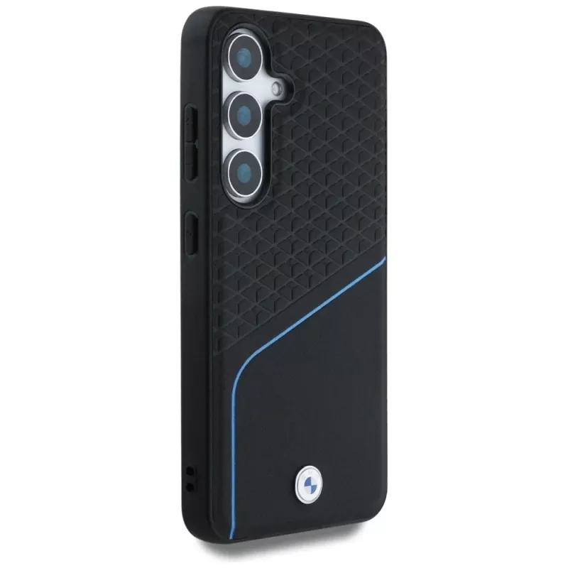 BMW Leather Textured and Smooth MagSafe -kotelo Samsung Galaxy S25:lle, musta