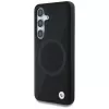 BMW Leather Half Texture MagSafe -kotelo Samsung Galaxy S25:lle, musta