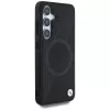 BMW Leather Half Texture MagSafe -kotelo Samsung Galaxy S25:lle, musta