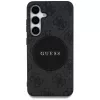Guess 4G Round Patch Classic Logo MagSafe -kotelo Samsung Galaxy S25+:lle (musta)