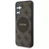 Guess 4G Round Patch Classic Logo MagSafe -kotelo Samsung Galaxy S25+:lle (ruskea)