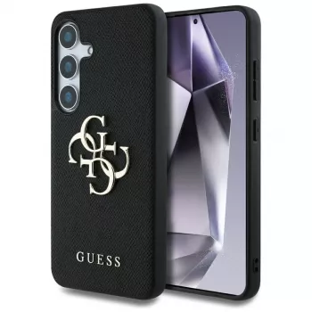 Guess Grained Big 4G Logo Small Classic Logo -takakansi Samsung Galaxy S25:lle, musta