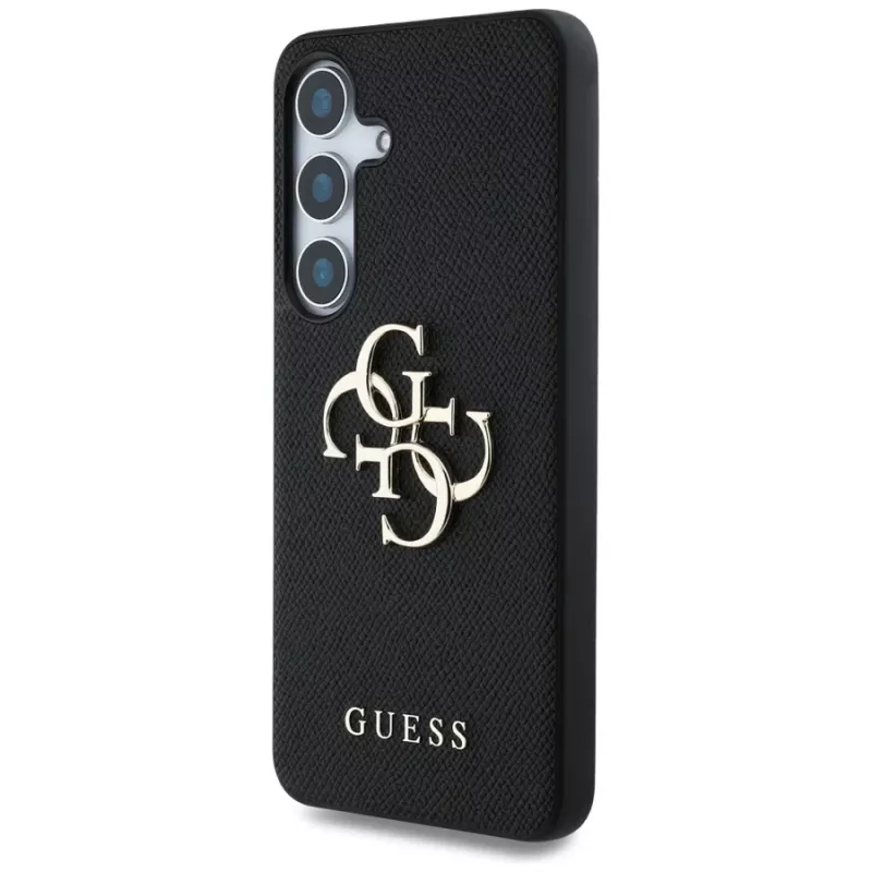 Guess Grained Big 4G Logo Small Classic Logo -takakansi Samsung Galaxy S25:lle, musta