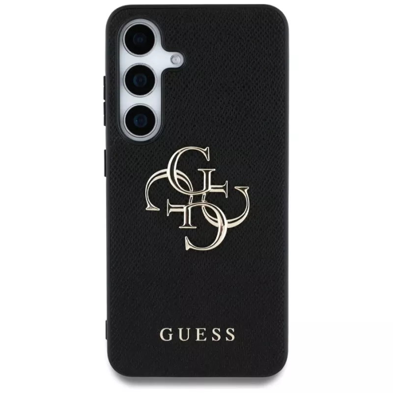 Guess Grained Big 4G Logo Small Classic Logo -takakansi Samsung Galaxy S25:lle, musta