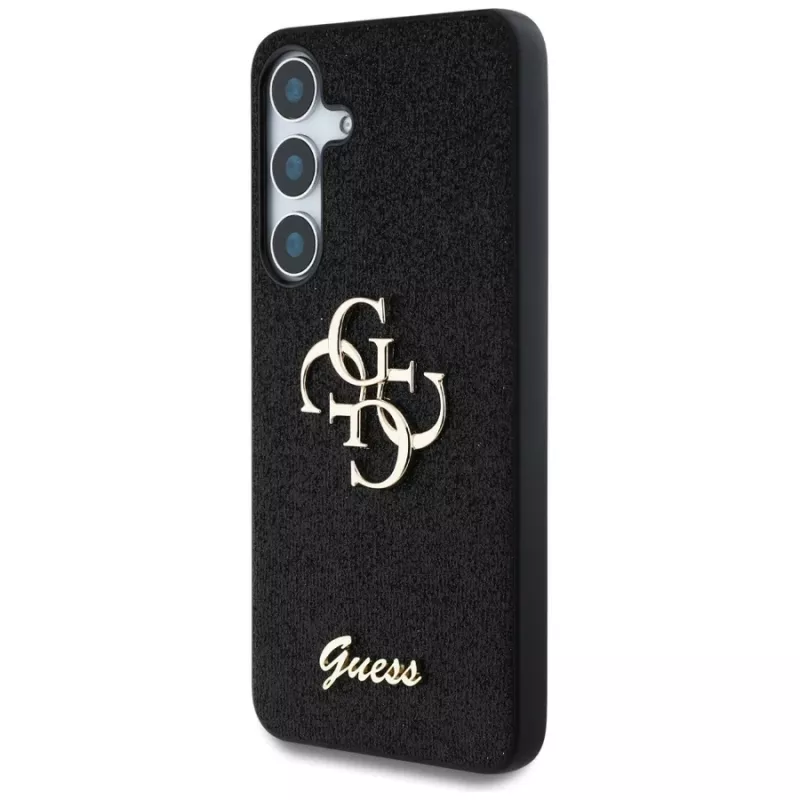 Guess Fixed Glitter Big 4G Metal Logo -kotelo Samsung Galaxy S25:lle (musta)