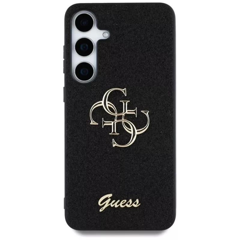 Guess Fixed Glitter Big 4G Metal Logo -kotelo Samsung Galaxy S25:lle (musta)