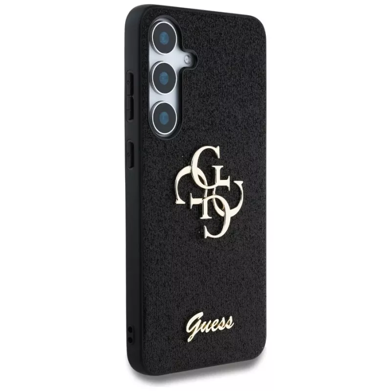Guess Fixed Glitter Big 4G Metal Logo -kotelo Samsung Galaxy S25:lle (musta)