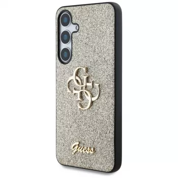 Guess Fixed Glitter Big 4G Metal Logo -takakansi Samsung Galaxy S25:lle - kulta