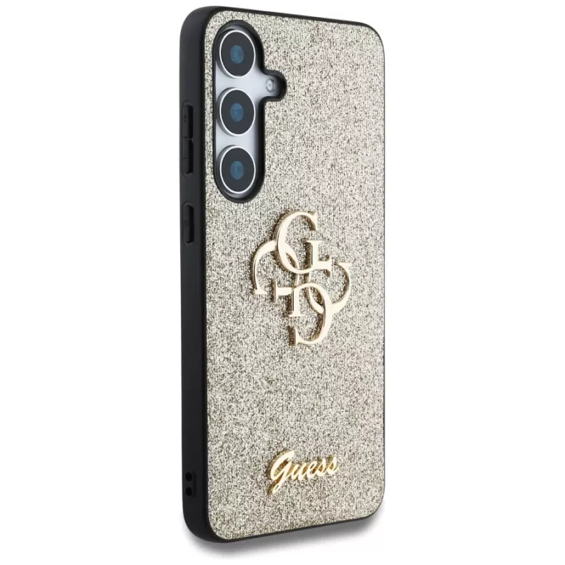 Guess Fixed Glitter Big 4G Metal Logo -takakansi Samsung Galaxy S25:lle - kulta