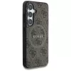Guess Leather 4G Colored Ring Classic Logo MagSafe -kotelo Samsung Galaxy S25:lle (ruskea)