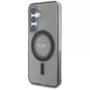 Guess Rhinestones Printed Classic Logo MagSafe -kotelo Samsung Galaxy S25:lle (musta)