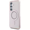 Guess Rhinestones Printed Classic Logo MagSafe -kotelo Samsung Galaxy S25:lle (pinkki)