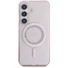 Guess Rhinestones Printed Classic Logo MagSafe -kotelo Samsung Galaxy S25:lle (pinkki)