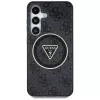 Guess 4G Glitter Triangle Buttons MagSafe -kotelo Samsung Galaxy S25:lle, musta