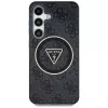 Guess 4G Glitter Triangle Buttons MagSafe -kotelo Samsung Galaxy S25+:lle (musta)