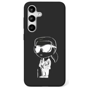 Karl Lagerfeld Silicone Graffiti Ikonik Printed Logo MagSafe -kotelo Samsung Galaxy S25:lle, musta