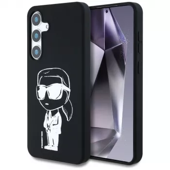Karl Lagerfeld Silicone Graffiti Ikonik Printed Logo MagSafe -kotelo Samsung Galaxy S25:lle, musta