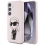 KARL LAGERFELD Silicone Graffiti Ikonik Printed Logo MagSafe -kotelo Samsung Galaxy S25:lle - pinkki