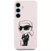 KARL LAGERFELD Silicone Graffiti Ikonik Printed Logo MagSafe -kotelo Samsung Galaxy S25:lle - pinkki
