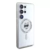 Karl Lagerfeld Button Choupette Head Printed Logo MagSafe -kotelo Samsung Galaxy S25 Ultralle, valkoinen