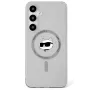 Karl Lagerfeld Button Choupette Head Printed Logo MagSafe -kotelo Samsung Galaxy S25:lle, musta