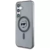 Karl Lagerfeld Button Choupette Head Printed Logo MagSafe -kotelo Samsung Galaxy S25:lle, musta