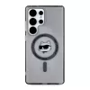 Karl Lagerfeld Button Choupette Head Printed Logo MagSafe -kotelo Samsung Galaxy S25 Ultralle, musta