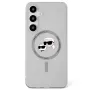 KARL LAGERFELD Button Karl & Choupette Heads Printed Logo MagSafe -kotelo Samsung Galaxy S25:lle, musta